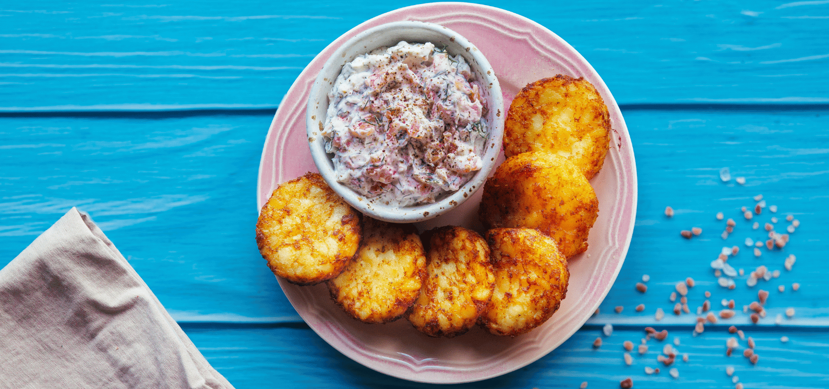 Rösti Rondjes pankūkas ar krēmīgu lasi un dillēm